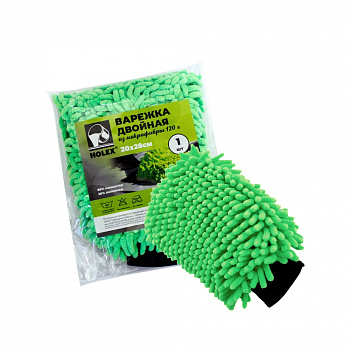 HOLEX Варежка из микрофибры двойная 120 г 20х28см зеленая