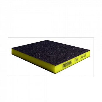 FASTPLUS BS03 Абразивная двухсторонняя губка120*98*10 желтая Р240