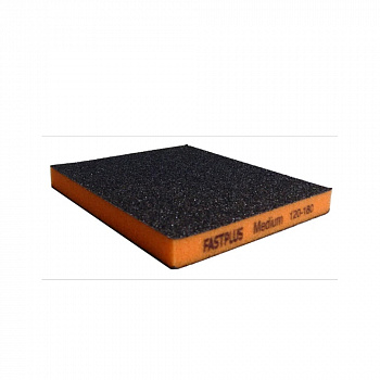 FASTPLUS BS03 Абразивная двухсторонняя губка120*98*10 оранжевая Р120-180 