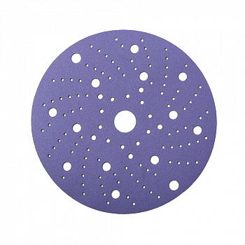 SANDWOX PURPLE диск на пленочной основе, циркониевый корунд Ø150мм,  Р150, липучка, Multi holes