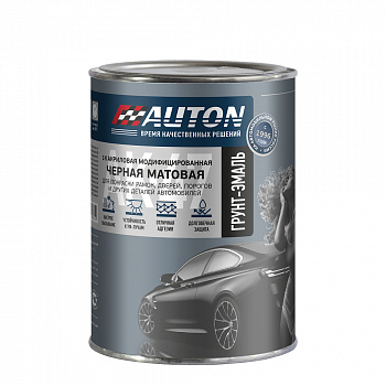 AUTON Акриловая 1К грунт-эмаль ЧЕРНАЯ МАТОВАЯ,  0,8 л 