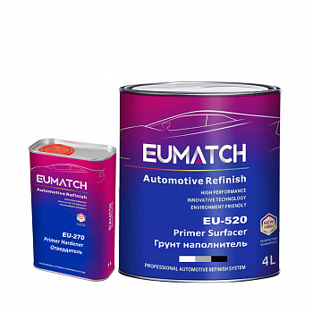 Комплект EUMATCH Surfacer Primer Грунт наполнитель серый 4 л. + отвердитель 1 л.