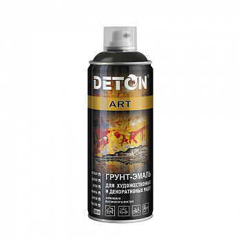 DETON Аэрозольный баллон грунт-эмаль Чёрный матовый , 520 мл
