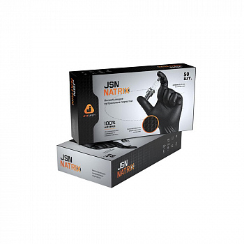 JETA SAFETY NATRIX Перчатки нитриловые (уп. 50 шт) ЧЁРНЫЕ размер M