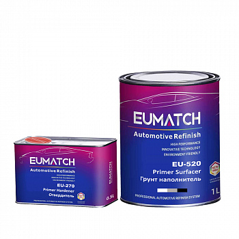 Комплект EUMATCH Surfacer Primer Грунт наполнитель серый 0,9 л. + отвердитель 0,3 л.