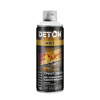 DETON Аэрозольный баллон грунт-эмаль Белый глянцевый, 520 мл