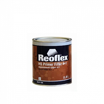 REOFLEX 2К Грунт акриловый 4+1, красный, 0.8 л (БЕЗ ОТВЕРДИТЕЛЯ)