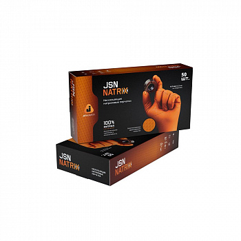 JETA SAFETY NATRIX Перчатки нитриловые (уп. 50 шт) ОРАНЖЕВЫЕ размер XL